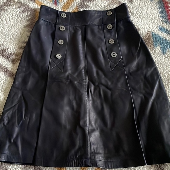 Noviello Bloom / Bergdorf Goodman Collection vintage, leather skirt - Picture 1 of 5